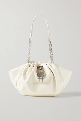 Givenchy - Kenny Small Embellished Leather Shoulder Bag - Off-white
