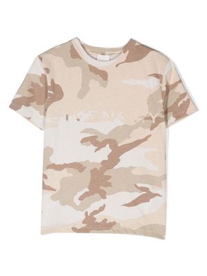 Givenchy Kids 4G camouflage-print T-shirt - Neutrals