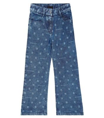 Givenchy Kids 4G cotton-blend wide-leg jeans