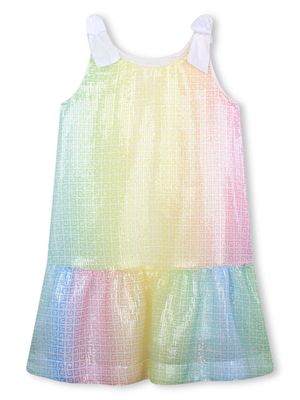 Givenchy Kids 4G gradient sequinned A-line dress - Yellow
