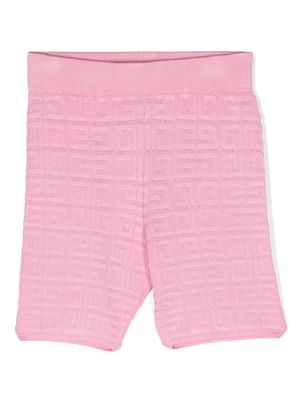 Givenchy Kids 4G-jacquard biker shorts - Pink