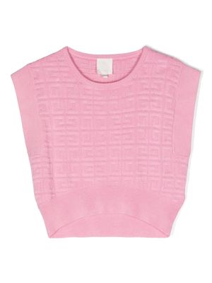 Givenchy Kids 4G jacquard sleeveless blouse - Pink
