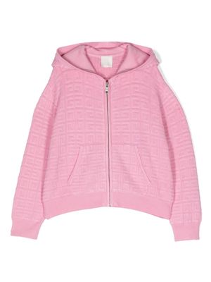 Givenchy Kids 4G-jacquard zip-up hoodie - Pink