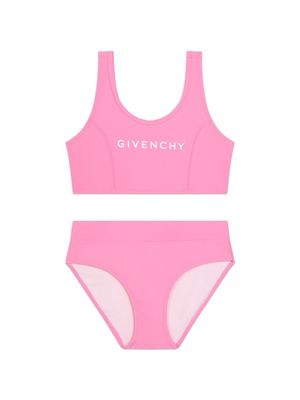 Givenchy Kids 4G-logo high-waisted bikini bottom - Pink