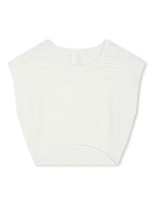 Givenchy Kids 4G logo-jacquard cropped vest - White