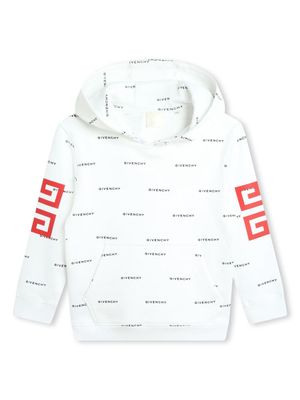 Givenchy Kids 4G logo-print cotton-blend hoodie - White