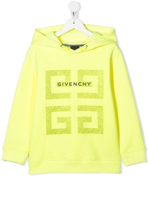 Givenchy Kids 4G logo print hoodie - Yellow