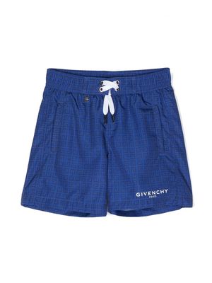 Givenchy Kids 4G logo-print swim shorts - Blue