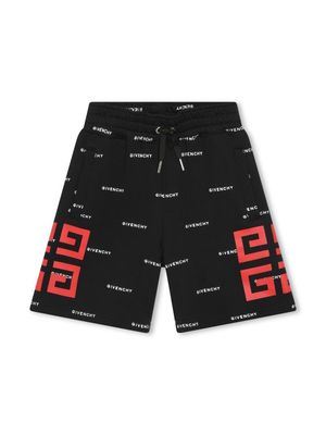 Givenchy Kids 4G logo-print track shorts - Black