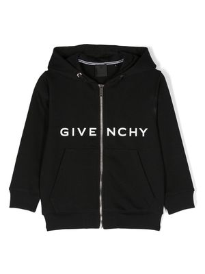 Givenchy Kids 4G logo-print zip-up hoodie - Black