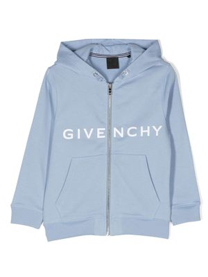 Givenchy Kids 4G logo-print zip-up hoodie - Blue