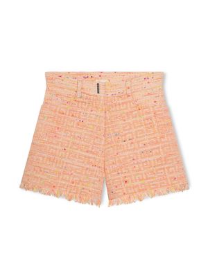 Givenchy Kids 4G-monogram tweed shorts - Pink