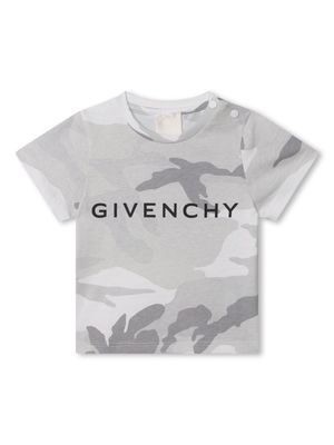Givenchy Kids 4G-motif camouflage-print T-shirt - Grey
