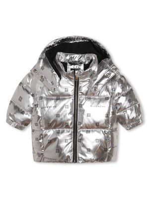 Givenchy Kids 4G-motif padded coat - Silver