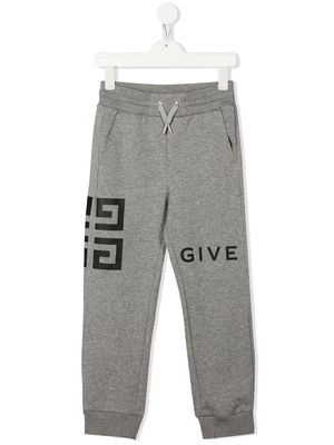 Givenchy Kids 4G motif sweatpants - Grey