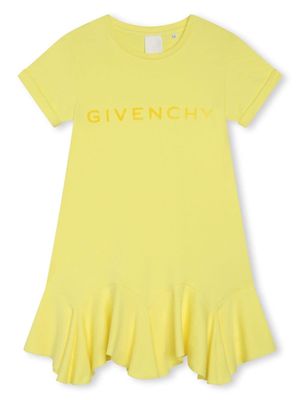 Givenchy Kids 4G-print cotton flared dress - Yellow