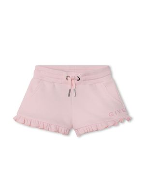 Givenchy Kids 4G-print ruffled-trim shorts - Pink