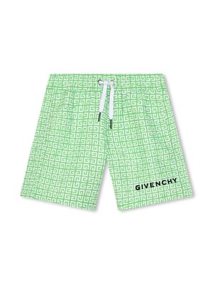 Givenchy Kids 4G-print swim shorts - Green