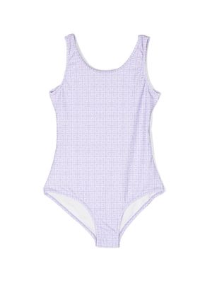 Givenchy Kids all-over logo print swimsuit - Purple