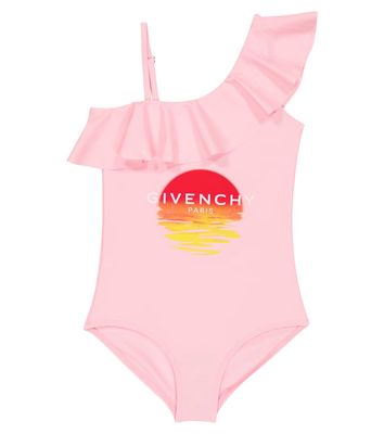 Givenchy Kids Asymmetric ruffled swimsuit