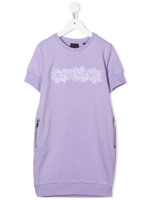 Givenchy Kids bandana-pattern sweatshirt dress - Purple