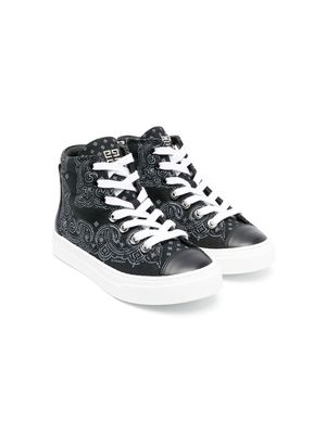 Givenchy Kids bandana-print high-top sneakers - Black