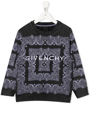 Givenchy Kids bandana-print long-sleeved jumper - Black