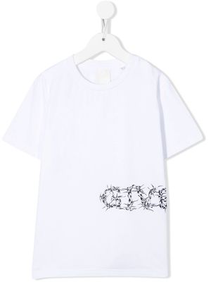 Givenchy Kids barbed wire logo-print T-shirt - White