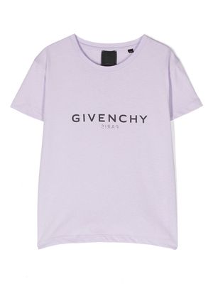 Givenchy Kids cotton logo-printT-shirt - Purple