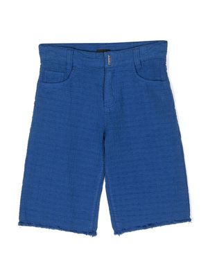 Givenchy Kids crepe-texture cotton shorts - Blue