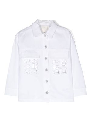 Givenchy Kids crystal-detail denim jacket - White