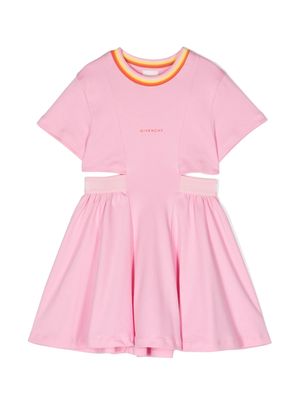 Givenchy Kids cut-out cotton dress - Pink