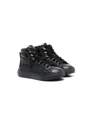 Givenchy Kids debossed-logo high-top sneakers - Black