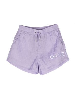 Givenchy Kids embroidered-logo shorts - Purple