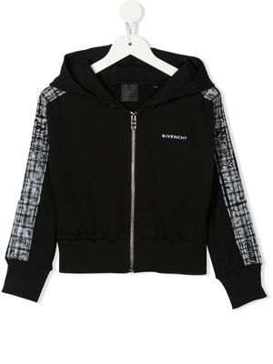 Givenchy Kids embroidered-logo zip-up hoodie - Black