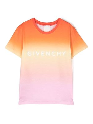 Givenchy Kids gradient-effect cotton T-shirt - Orange