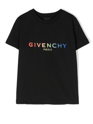 Givenchy Kids gradient logo-print T-shirt - Black