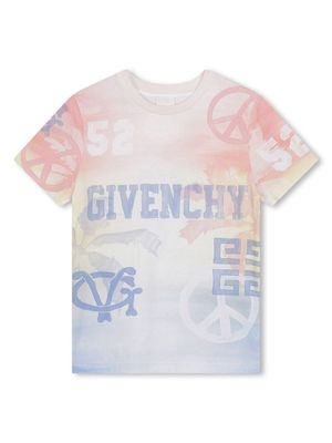 Givenchy Kids graphic-print cotton T-shirt - Blue
