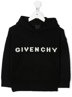 Givenchy Kids jacquard logo motif hoodie - Black