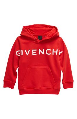 GIVENCHY KIDS Kids' 4G Logo Fleece Hoodie in Bright Red