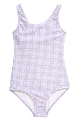 GIVENCHY KIDS Kids' 4G Logo One-Piece Swimsuit in 935-Lilac