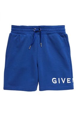 GIVENCHY KIDS Kids' 4G Logo Sweat Shorts in 865-Electric Blue