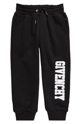 GIVENCHY KIDS Kids' Embroidered Logo Fleece Joggers in Black