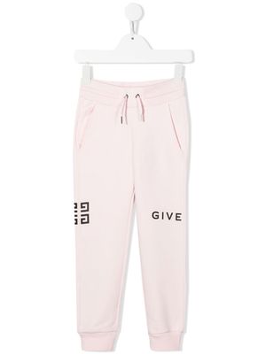 Givenchy Kids logo drawstring tracksuit bottoms - Pink