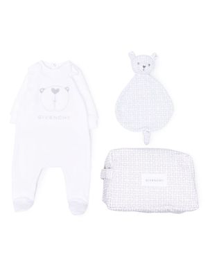 Givenchy Kids logo-embroidered cotton babygrow set - White