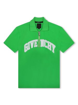 Givenchy Kids logo-embroidered cotton polo shirt - Green