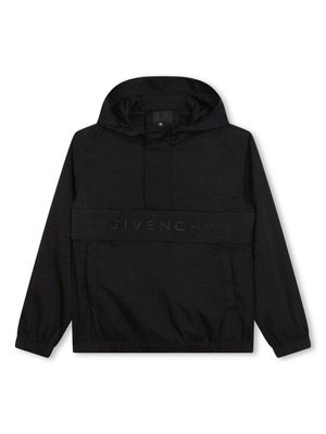 Givenchy Kids logo-embroidered hooded jacket - Black