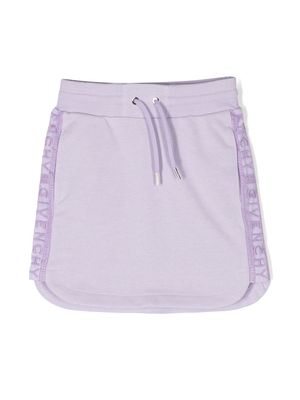 Givenchy Kids logo-embroidered mini skirt - Purple