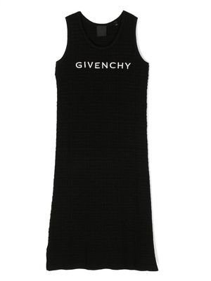 Givenchy Kids logo-embroidered monogram-jacquard dress - Black