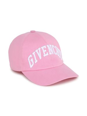Givenchy Kids logo-embroidery cotton baseball hat - Pink